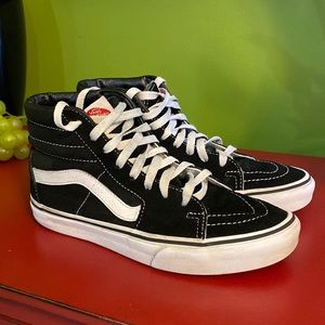 Vans Black and White High-Top Sneakers